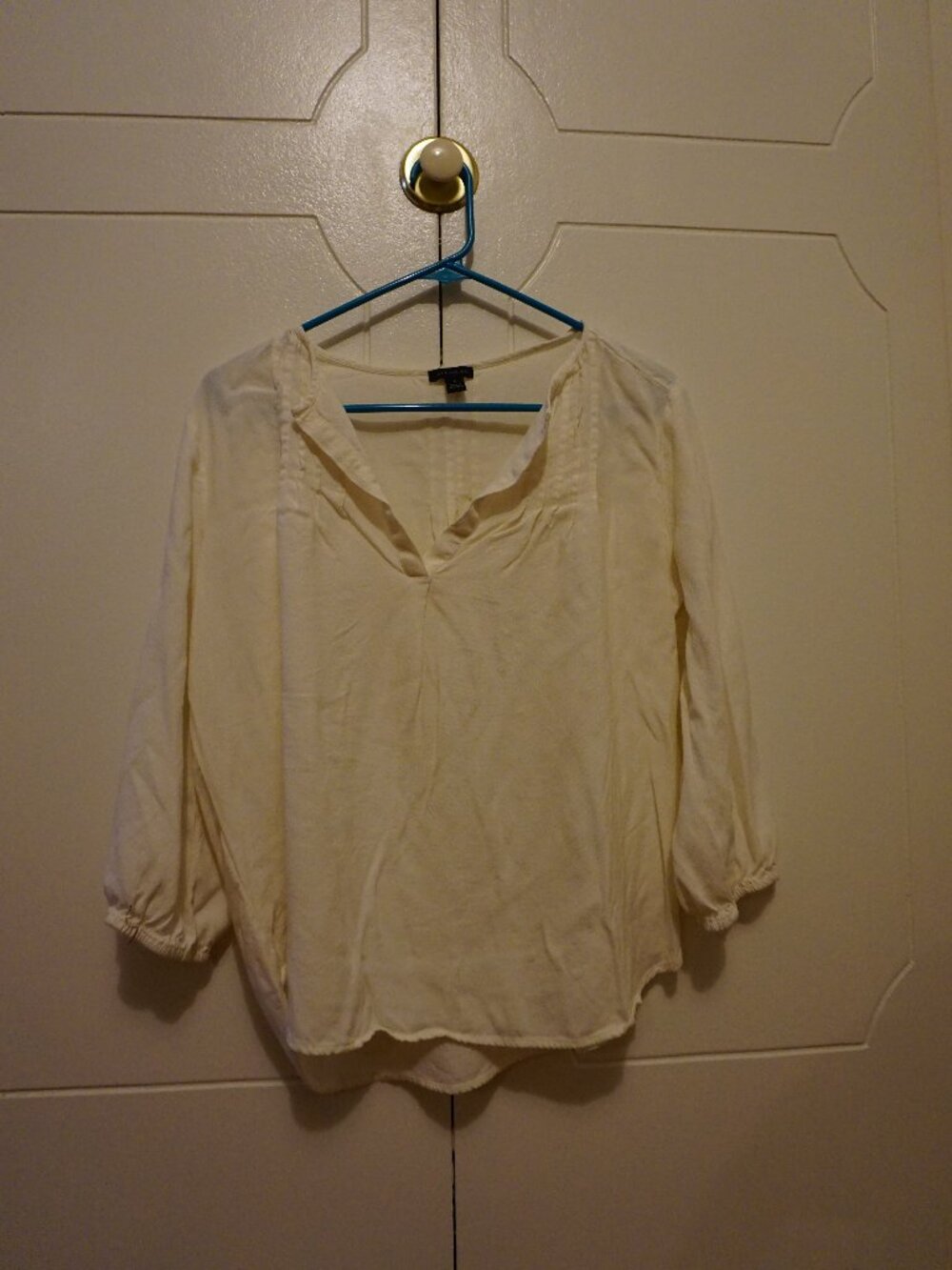 Ann Taylor White Long Sleeve Blouse